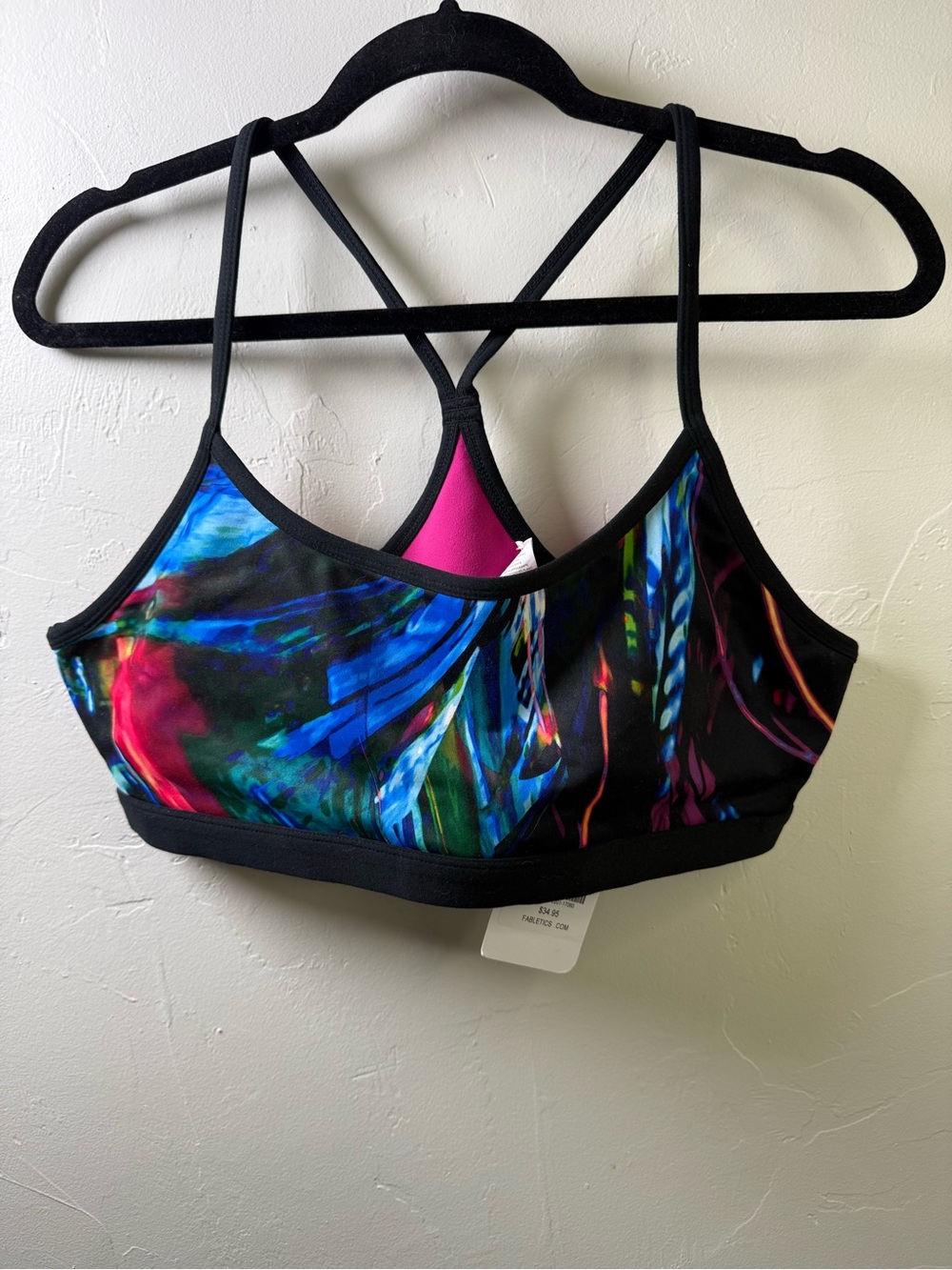 Fabletics Reversible Sports Bralette with Multicolor Abstract Print